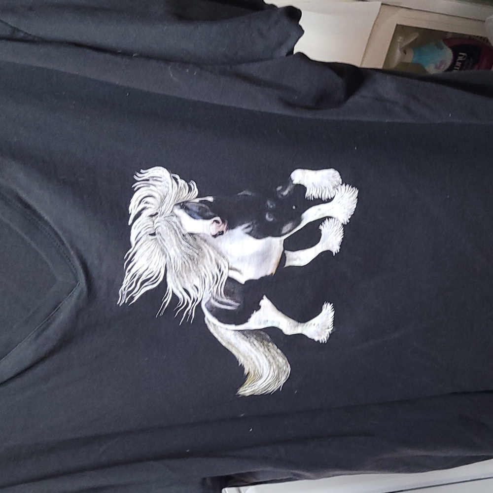 Cafe express tee with beautiful horse size 4xl
